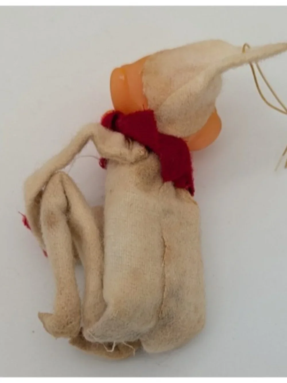 Vintage Japan Pixie Elf Knee Hugger Felt Ornament Christmas MCM 4.5